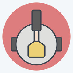 Icon Stir Fried. related to Cooking symbol. color mate style. simple design editable. simple illustration