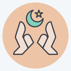 Icon Hands. related to Ramadan symbol. color mate style. simple design editable. simple illustration