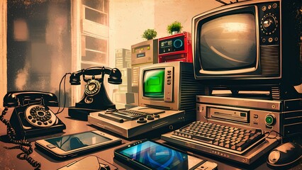 Naklejka premium the evolution of technology