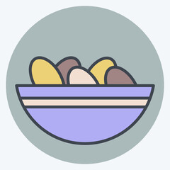 Icon Nuts. related to Ramadan symbol. color mate style. simple design editable. simple illustration