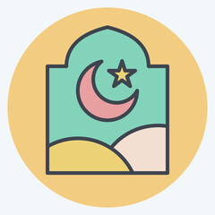 Icon Window. related to Ramadan symbol. color mate style. simple design editable. simple illustration