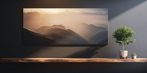 Sunset Serenade A Mountainous Masterpiece Generative AI