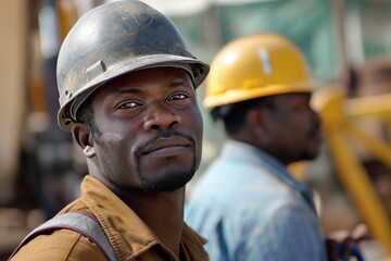 portrait of black construction worker
