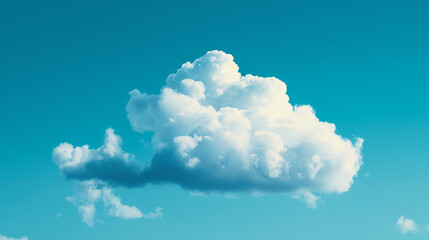 하얀 구름 하나, 적운 하나, 파란 하늘에 떠 있는 구름 하나, 하얀 구름, 파란 하늘 - obrazy, fototapety, plakaty