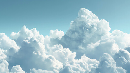 뭉게구름, 하얀 구름, 구름들, 하얀 구름들, 하늘과 구름 - obrazy, fototapety, plakaty