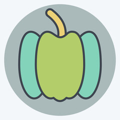 Icon Paprika. related to Herbs and Spices symbol. color mate style. simple design editable. simple illustration