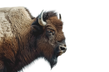american bison isolated on white