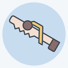 Icon Hand Saw. related to Construction symbol. color mate style. simple design editable. simple illustration