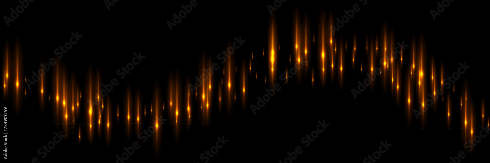 Poster sound waves of lines with glow light effect vector illustration. abstract waveform of music and voic