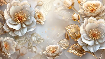 Golden Flower Blossoms A Timeless Beauty for Any Monthly Occasion Generative AI