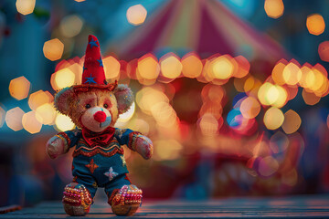 Enchanted Evening at the Carnival: Magical Teddy Bear Banner - obrazy, fototapety, plakaty