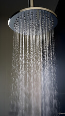 shower head, running shower head, head of a shower