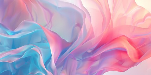 Ethereal smoke waves in pastel colors of pink, orange, and purple, ideal for backgrounds, abstract...