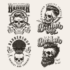 Barber monochrome vintage set flyers