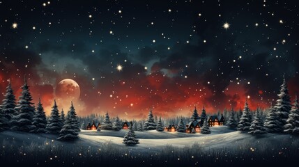 Fototapeta premium Sparkling Aurora Christmas Background Ready for Text Inclusion