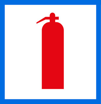 Panneau carr&eacute; avec id&eacute;ogramme indiquant un point d'&eacute;quipement de lutte contre l'incendie	