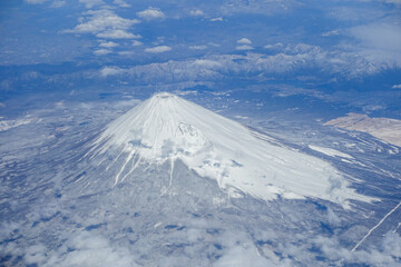 上空から見る冬の富士山 / Fuji mountain in winter from the sky