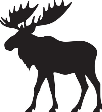 black moose silhouette walking clip art preview