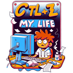 Digital Burnout Conceptual Illustration
