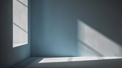 Minimal Abstract Black Background with Organic Drop Diagonal Shadow and Rays of Light on Blue Wallpaper