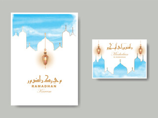 elegant design ramadhan kareem postcard template