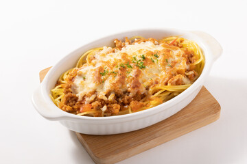 焼きチーズ　ミートソーススパゲティ