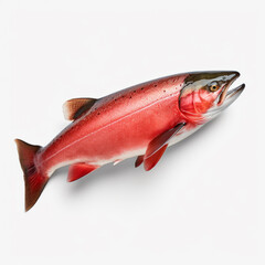 Salmon fish on white background сreated with Generative Ai