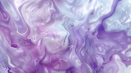 Obraz premium A digital art background of purple and white iridescent liquid, creating an abstract pattern with fluid shapes and shimmering reflections. Generated by artificial intelligence.