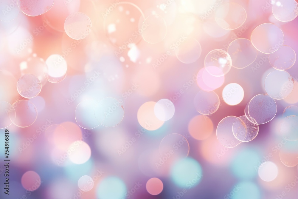 Poster tranquil pastel bokeh light. shiny effect. generate ai