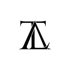 atl lettering initial monogram logo design