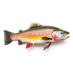 Trout fish on white background сreated with Generative Ai