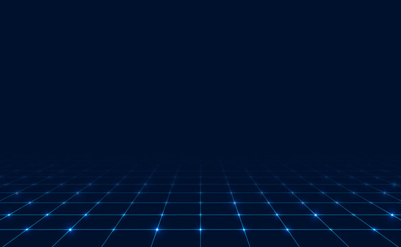 Wireframe landscape. perspective grid background