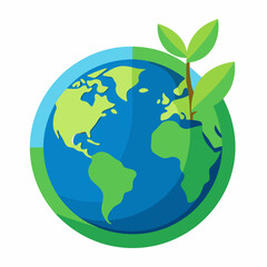 Earth planet with plant icon vector illustration graphic design vector illustration graphic design