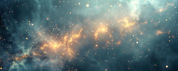 abstract background with Blue and gold particle. Christmas Golden light shine particles bokeh on navy blue background. Gold foil texture. Sparkle Texture. - obrazy, fototapety, plakaty