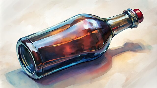 painting of a bottle of wine
