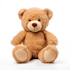 Obraz premium soft toy, teddy bear on a white background сreated with Generative Ai