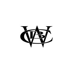 cwb initial letter monogram logo design