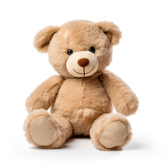 Obraz premium soft toy, teddy bear on a white background сreated with Generative Ai