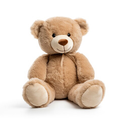 soft toy, teddy bear on a white background сreated with Generative Ai