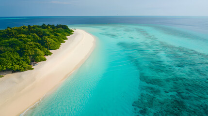 Obraz premium Beautiful paradise beach, crystal clear water, white sand, beach background