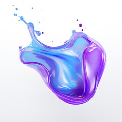 Blue and purple gradient color floating liquid blob сreated with Generative Ai