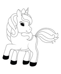 unicorn coloring book page for kids