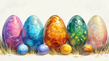 Easter eggs springtime  illustration - 754923824
