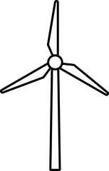 Wind turbine icon in linear style. Vector.