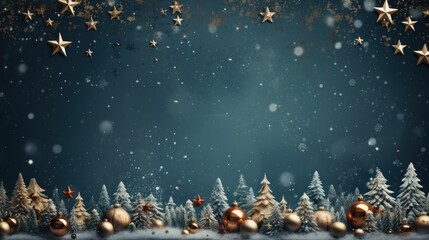 Naklejka premium Mystical Christmas Background with Space for Personal Messages