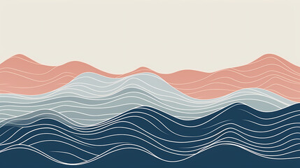 Japanese style mountain pattern illustration