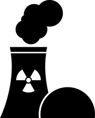 Nuclear power plant icon in flat style.
