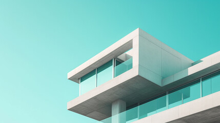 Minimalist geometries modern building, classical architecture.