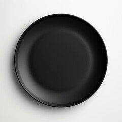 black plate on a white background сreated with Generative Ai