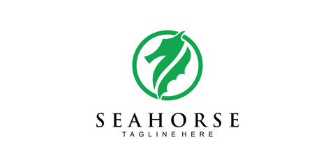 Creative seahorse logo design with unique concept| premium vector